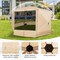 Costway 11.5 X 11.5 FT 6-Sided Pop-up Screen House Tent With 2 Wind Panels for Camping Coffee/Green